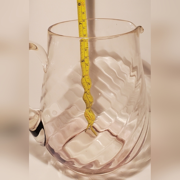 RIDGE PINK SWIRLED GLASS PITCHER vintage - Picture 3 of 7